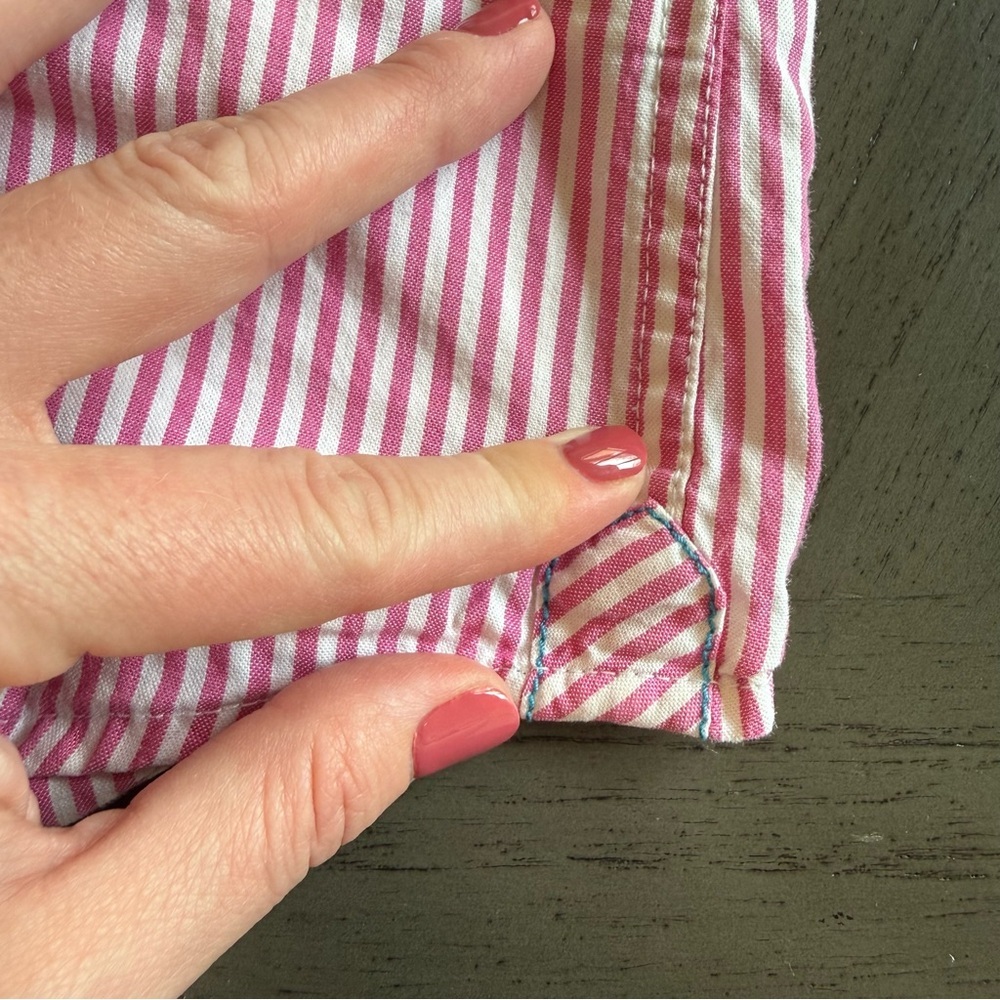 VTG American Eagle Y2K Preppy Pink Striped Button Down Shirt Old Money - Picture 8 of 9